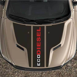 EcoDIESEL Rebel Dodge Ram Sport Hood Black Out Truck vinilo calcomanía gráfico raya