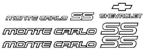 Kit de calcomanías de vinilo para restauración Chevy Monte Carlo SS