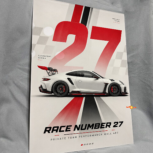 Póster de Número de Motorsport Panel de Arte de Pared Acrílico Brillante