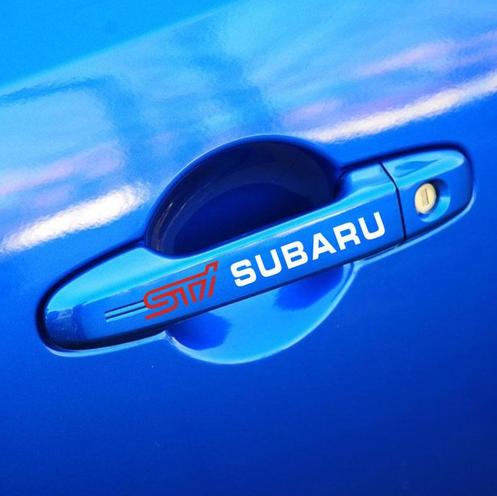 4 Uds reflectante STI Auto puerta manija barra calcomanía vinilo coche pegatina para SUBARU DIY