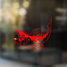 Pegatina adhesiva de vinilo universal con diseño de pez lubina de boca ancha_3