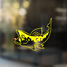 Pegatina adhesiva de vinilo universal con diseño de pez lubina de boca ancha_4
