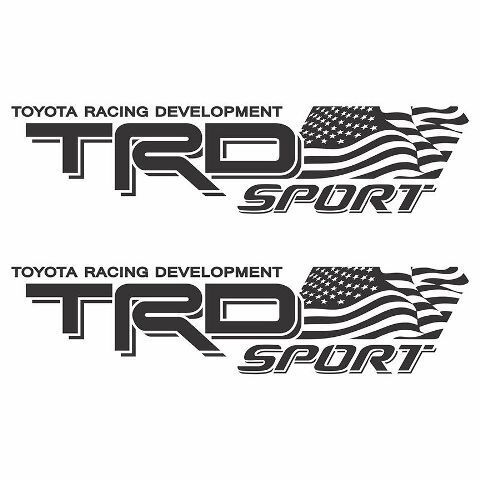 Calcomanía Vinilo para Lateral de Cama TRD Sport con Bandera de EE. UU. para Toyota Tacoma
