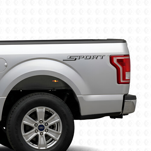 Calcomanía de vinilo con letras contorneadas Sport para faldón de cama Ford F-150 2015-2016