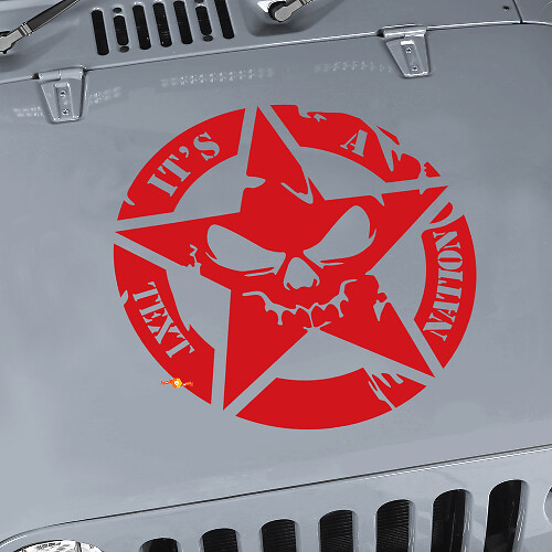 Calcomanía adhesiva de vinilo personalizada con calavera y estrella militar para capó de Jeep Wrangler JK CJ TJ