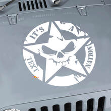 Calcomanía personalizada de capó con calavera y estrella militar para Jeep Wrangler_2