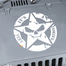 Calcomanía adhesiva de vinilo personalizada con calavera y estrella militar para capó de Jeep Wrangler JK CJ TJ 2