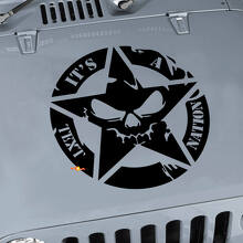 Calcomanía personalizada de capó con calavera y estrella militar para Jeep Wrangler_3