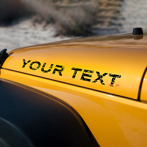 Texto Personalizado Rascado Estilo Desgastado Calcomanías de Vinilo para Capó para Jeep Wrangler JK JL
