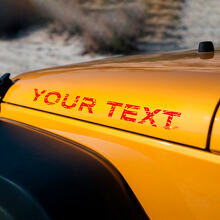Adhesivo de vinilo para capó estilo arañado con texto personalizado para Jeep Wrangler_2