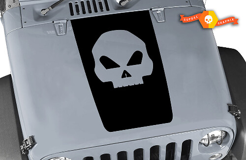 Calcomanía de vinilo negro para capó con calavera para Jeep Wrangler JK TJ YJ JL