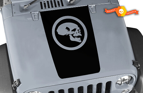 Vinilo adhesivo Circle Skull Hood Blackout para Jeep Wrangler