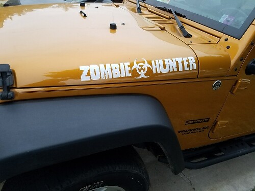 2X ZOMBIE HUNTER EDITION para JEEP Wrangler CJ TJ YJ JK Hood vinilo pegatina calcomanía