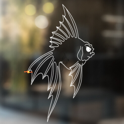 Pegatina adhesiva universal de vinilo Veiltail Goldfish