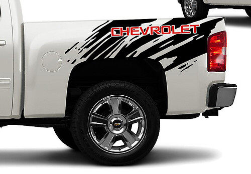 2 colores Chevrolet Chevy Splash Grunge Logo camión vinilo pegatina calcomanía cama gráfico
