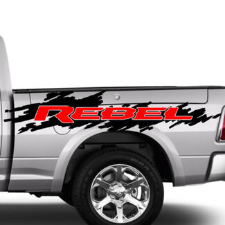 2 colores Dodge Ram Rebel Splash Grunge Logo camión vinilo calcomanía gráfico