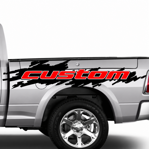 custom Two Color Grunge Splash Pair Lateral de caja Adhesivo de vinilo para Dodge Ram 1500