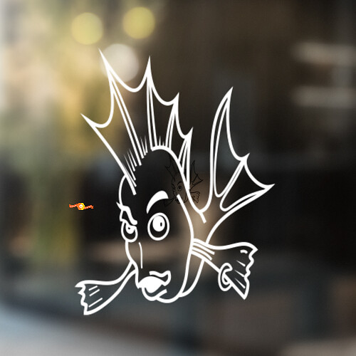 Adhesivo Universal de Vinilo Punk Fish