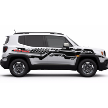 Texto Personalizado Gráfico Técnico Calcomanía de Vinilo con Raya para Jeep Renegade 3