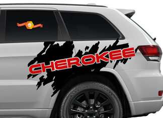 2 colores Jeep Cherokee Logo Trailhawk Side Splash Logo gráfico vinilo calcomanía Grunge todos los años