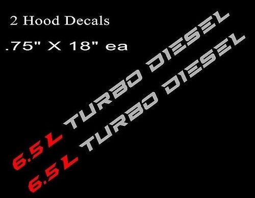 6.5L TURBO DIESEL Hood Calcomanías Pegatinas Chevy Silverado GMC Sierra RD/SLV
