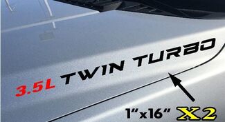 2x 3.5L Twin Turbo Hood sticker calcomanías emblema Ford F150 Ecoboost V6