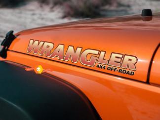 Pegatinas de calcomanías Jeep Hood - Wrangler 4x4 Off Road - PICK COLOR - Juego de 2 piezas