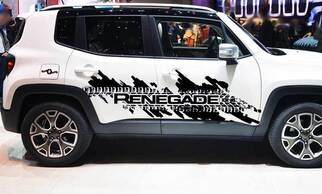 Jeep Renegade Side Splash Tire Tracks Logo Gráfico Vinilo Calcomanía Pegatina