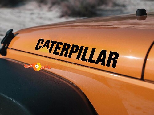 Calcomanía de vinilo para capó estilo Caterpillar para Jeep Wrangler JL JK TJ YJ