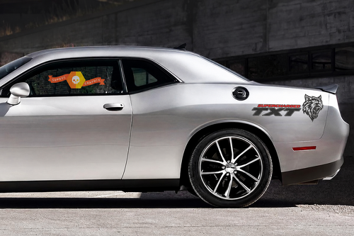 TXT Supercharged Cat Head Pair Guardabarros trasero Adhesivo de vinilo para Dodge Challenger SRT, Hellcat