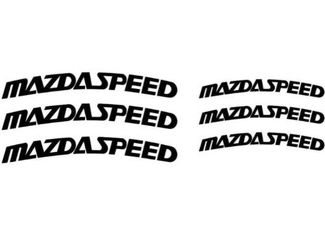6 pinzas de freno curvas Mazdaspeed de alta temperatura. Calcomanías de vinilo (cualquier color)
