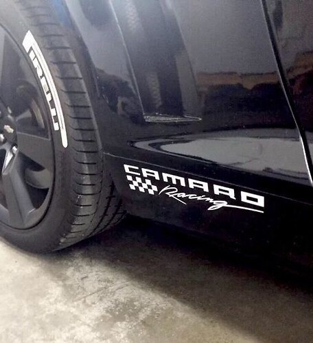 Chevy Camaro LS LT RS SS Zl1 Z28 Racing Side Falda Fender Vinilo Calcomanía Pegatina
