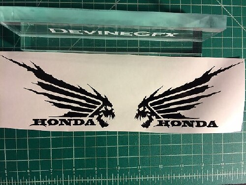 2x Honda Wings calcomanía vinilo pegatina coche ventana pared Logo calavera muerte
