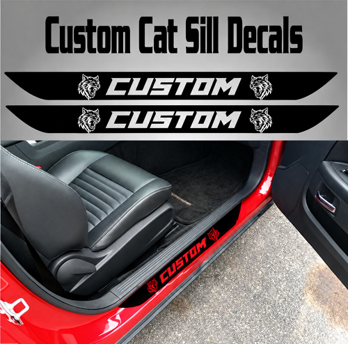 Hellcat Style Black Custom Cat Sill Pair — Adhesivo de vinilo (puerta) para Dodge Challenger 2015-2017