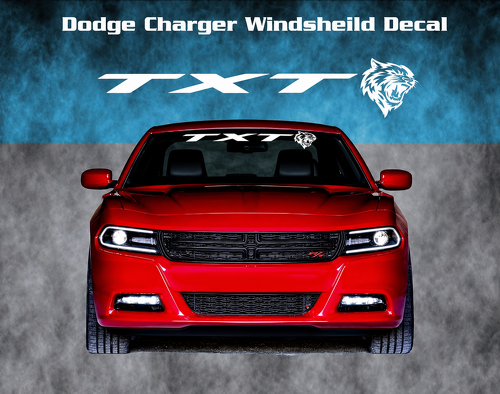 TXT Cat Head Banner Parabrisas Adhesivo de vinilo para Dodge Charger