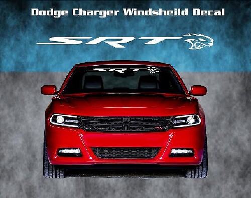 Dodge Charger Srt Hellcat Parabrisas Vinilo Calcomanía Calcomanía Gráfico Banner Hemi