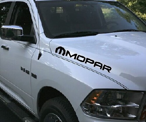 2 MOPAR Truck car vinilo 4x20 calcomanía rebelde pegatina Dodge Ram hood ambos lados Hemi