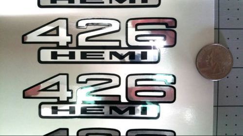Juego de calcomanías cromadas y negras para guardabarros 426 Hemi para Dodge