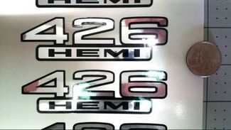 Hemi Decals 426 Chrome & Black Fender Decal Kit 2pcs Pegatinas UV 0149 Ahora