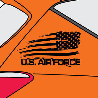Calcomanía de vinilo gráfico de la bandera estadounidense angustiada de la Fuerza Aérea de los EE. UU. Lado Nissan -
