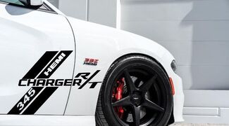 2x Calcomanía Vinilo Gráfico Rayas de puerta lateral para Dodge Charger 08-2017 hemi