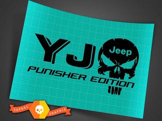Truck Car Decal - par XJ JEEP Punisher EDITION - Calcomanía de vinilo Vinilo para exteriores