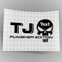 Juego de pegatinas de vinilo edición Custom Text Punisher para Jeep TJ 3
