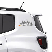 Texto Personalizado Pegatina de Vinilo Gráfico Montañas Bosque 2 para Jeep Renegade 2