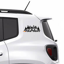 Texto Personalizado Pegatina de Vinilo Gráfico Montañas Bosque 2 para Jeep Renegade 3