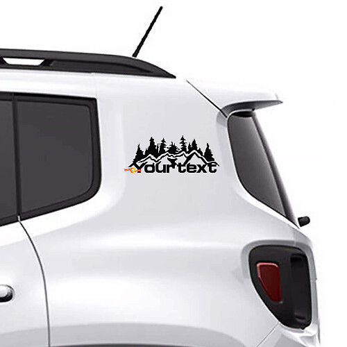 Adhesivo de vinilo personalizado de montañas y bosque para Jeep Renegade