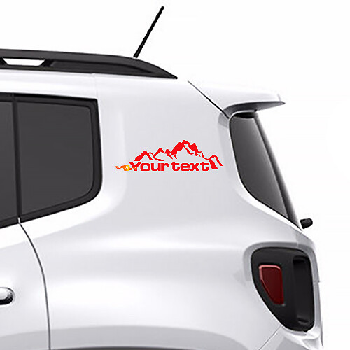 Etiqueta adhesiva de vinilo personalizado con texto de cadena montañosa para Jeep Renegade