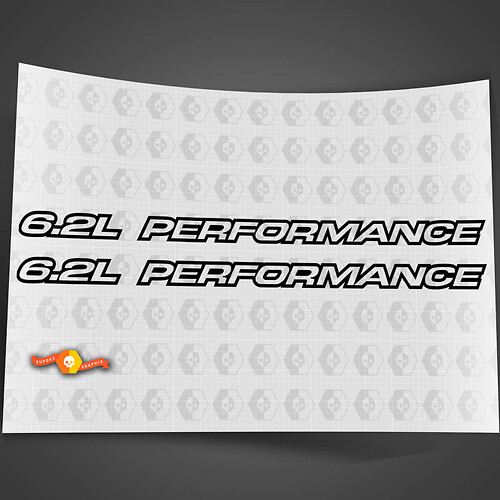 La serie Performance Outline de 6,2 L se adapta a calcomanías adhesivas de vinilo para capó Chevy 1500, 2500
