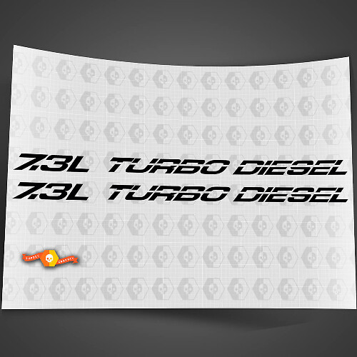 Juego de adhesivos de vinilo para capó Turbo Diesel 7.3L para Musclecar F-250/350