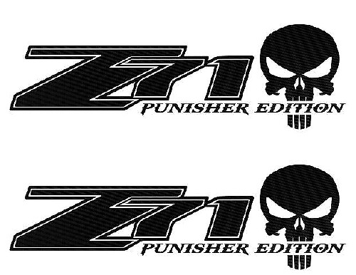 Calcomanías Laterales de Vinilo Edición Z71 Punisher para Chevy Silverado